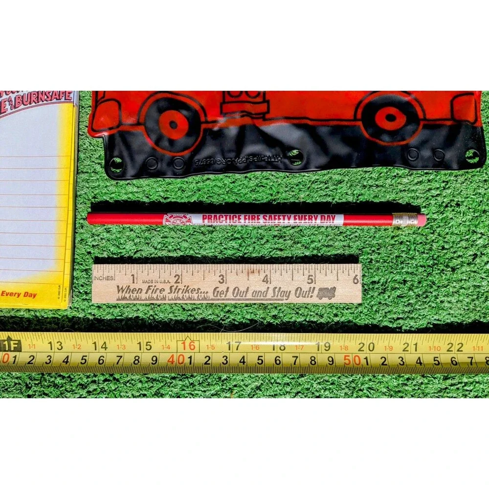 Firemen Fire Hydrant+Hat+Firetruck+Pencil+Ruler+Notepad+First Aid+Ruler Kit Set